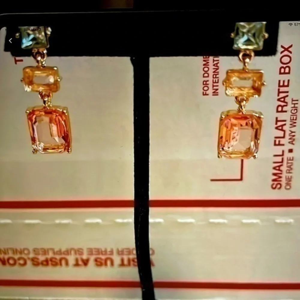 Citrine and Blue Topaz Earrings